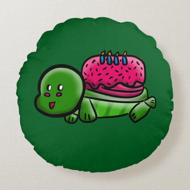 Turtle 2 round pillow (Front)