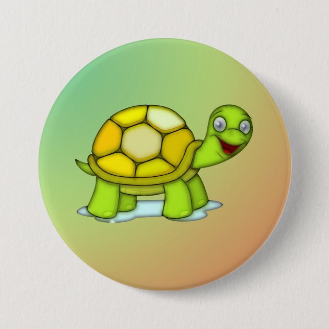 turtle 3 inch round button (Front)