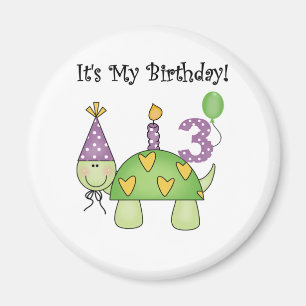 Turtle 3rd Birthday Tshirts and Gifts Magnet