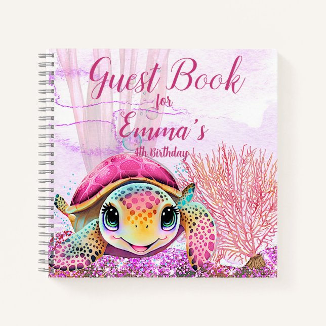 Turtle 4th Birthday, Under the Sea          Notebook (Front)