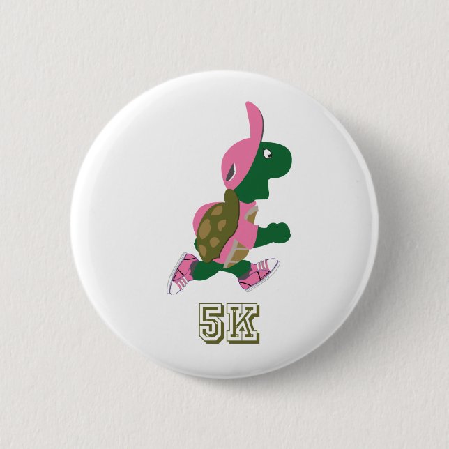 Turtle 5K - Pink 2 Inch Round Button (Front)