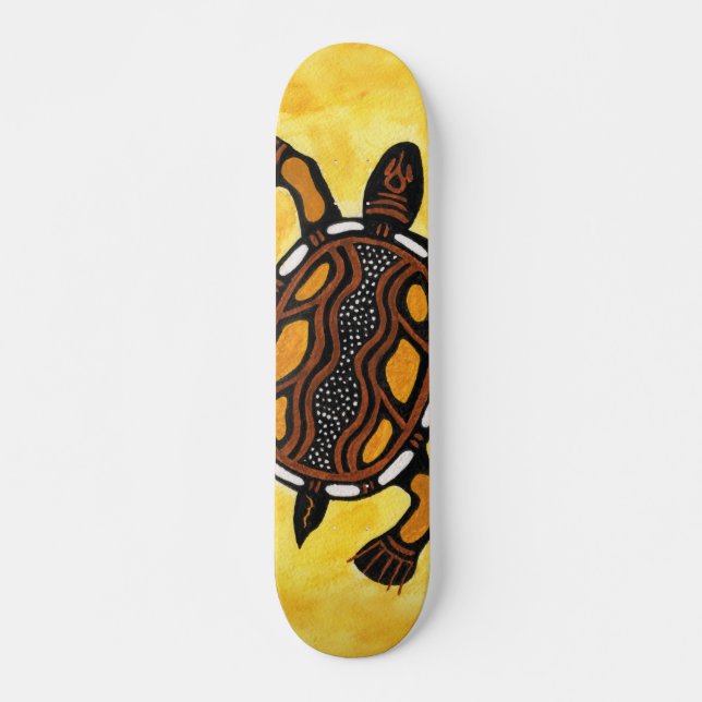 Turtle - Aboriginal Inspired Art Painting Skateboard (Front)