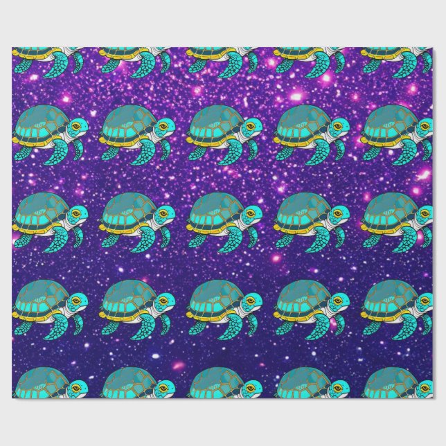 Turtle Adorable Cute Charming Themed Inspired  Wrapping Paper (Flat)