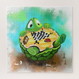 Turtle and Ladybug Playing Chess - Cartoon Drawing Jigsaw Puzzle