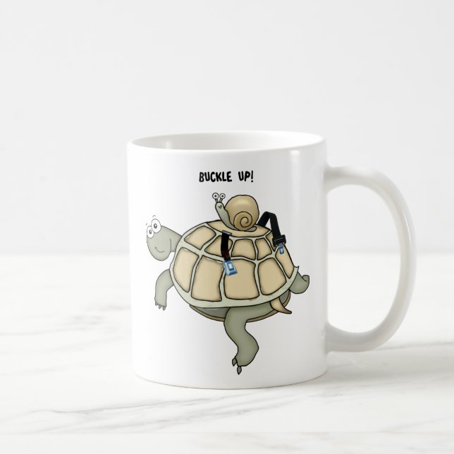 turtle and snail BUCKLE UP mug (Right)