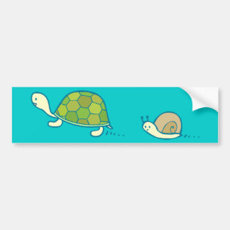 Turtle and Snail Doodle Art Bumper Sticker