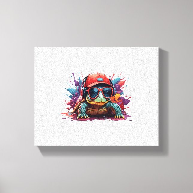 turtle animal art I cool cute turtle Canvas Print (Front)
