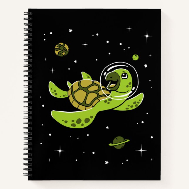 Turtle Animals In Space Notebook (Front)