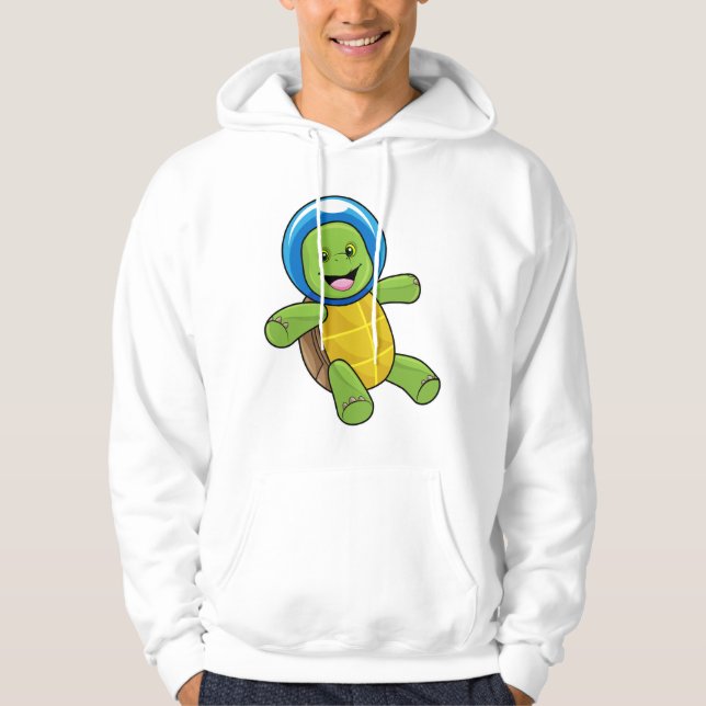 Turtle as Astronaut with Glass ball Hoodie (Front)