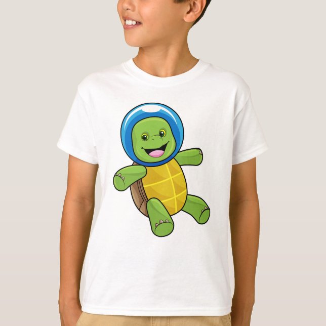 Turtle as Astronaut with Glass ball T-Shirt (Front)