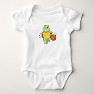 Turtle as Basketball player with Basketball.PNG Baby Bodysuit