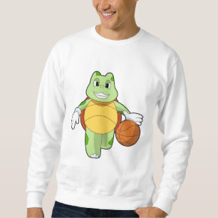 Turtle as Basketball player with Basketball.PNG Sweatshirt