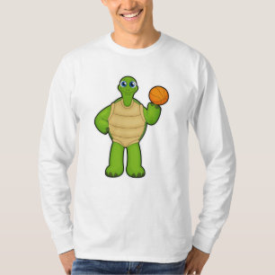 Turtle as Basketball player with Basketball T-Shirt
