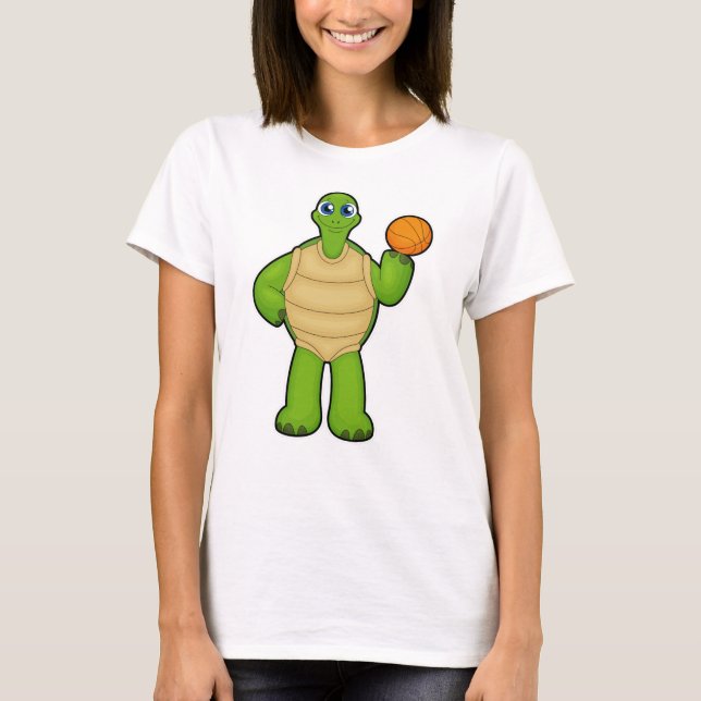 Turtle as Basketball player with Basketball T-Shirt (Front)