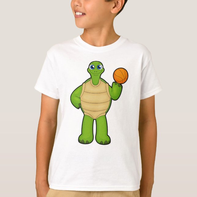 Turtle as Basketball player with Basketball T-Shirt (Front)