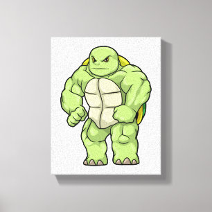 Turtle as Bodybuilder with Six pack Canvas Print