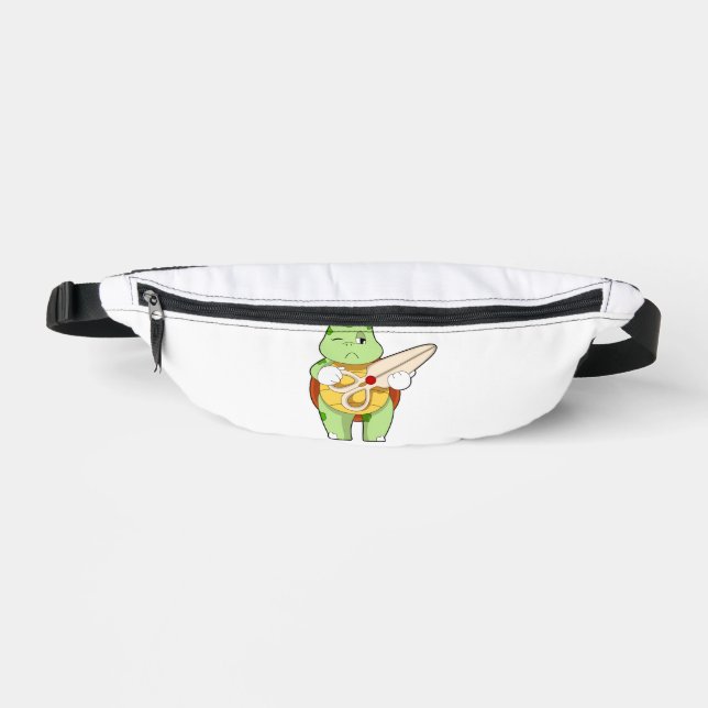 Turtle As Hairdresser With Scissors Fanny Pack (Front)