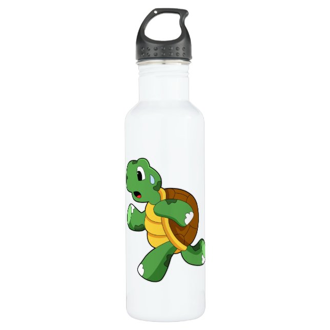 Turtle as Jogger at Running 710 Ml Water Bottle (Front)