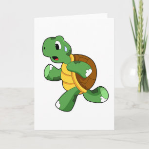 Turtle as Jogger at Running Card