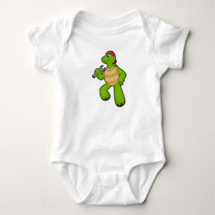 Turtle as Mechanic with Wrench & Cap Baby Bodysuit