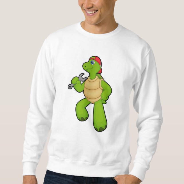 Turtle as Mechanic with Wrench & Cap Sweatshirt (Front)