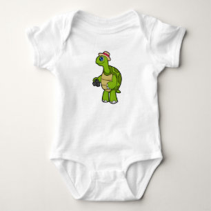 Turtle as Photographer with Camera Baby Bodysuit