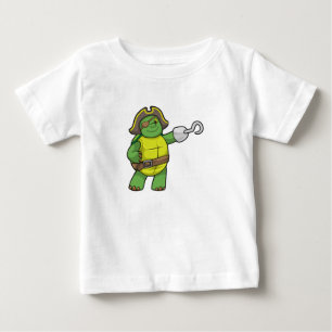 Turtle as Pirate with Hooked hand & Eye patch Baby T-Shirt