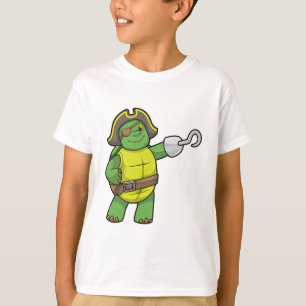 Turtle as Pirate with Hooked hand & Eye patch T-Shirt