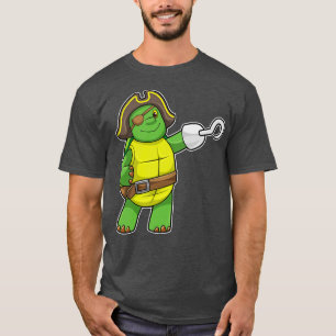 Turtle as Pirate with Hooked hand Eye patch T-Shirt