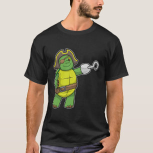 Turtle as Pirate with Hooked hand & Eye patch T-Shirt