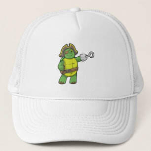 Turtle as Pirate with Hooked hand & Eye patch Trucker Hat