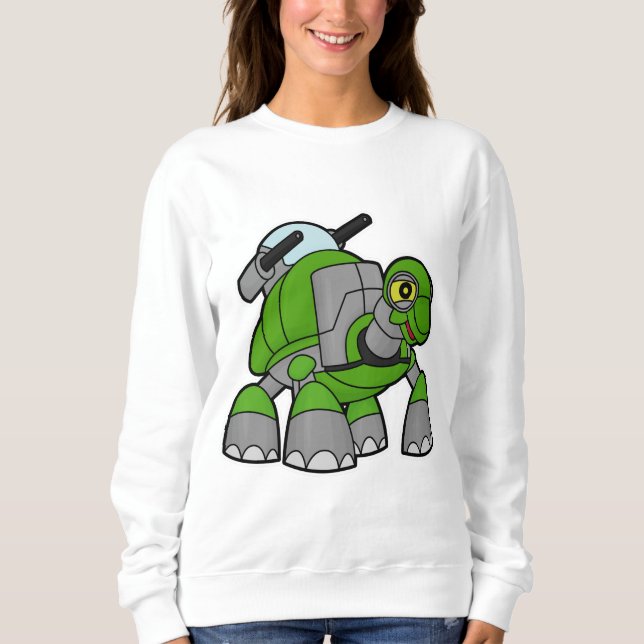 Turtle as Robot with Cannons Sweatshirt (Front)