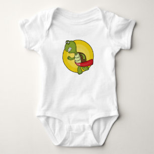 Turtle as Runner at Jogging Baby Bodysuit