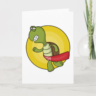 Turtle as Runner at Jogging Card