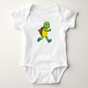 Turtle as Runner at Running Baby Bodysuit