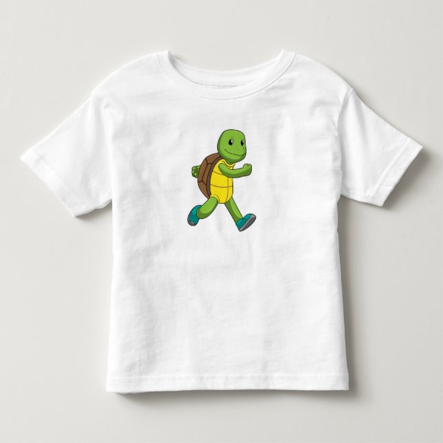 Turtle as Runner at Running Toddler T-shirt (Front)