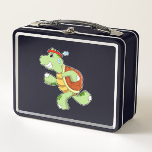 Turtle as Runner Metal Lunch Box