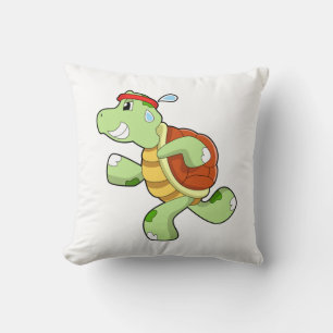 Turtle as Runner Throw Pillow