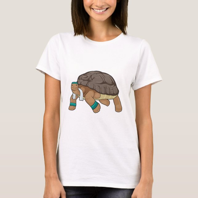 Turtle as Runner with Towel T-Shirt (Front)