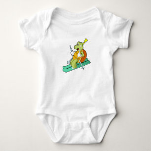 Turtle as Skier with Ski Baby Bodysuit