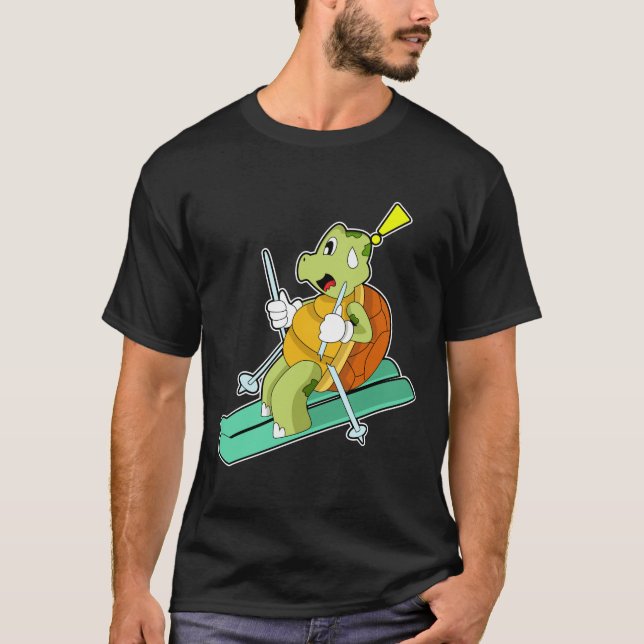 Turtle as Skier with Ski T-Shirt (Front)