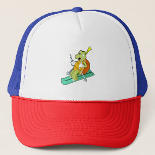 Turtle as Skier with Ski Trucker Hat