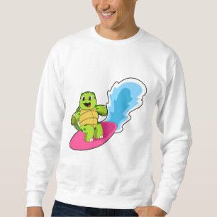 Turtle as Surfer with Surfboard Sweatshirt