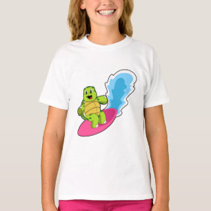 Turtle as Surfer with Surfboard T-Shirt