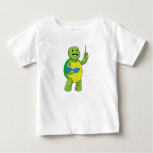 Turtle as Teacher with Book & Pointer Baby T-Shirt