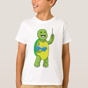 Turtle as Teacher with Book & Pointer T-Shirt