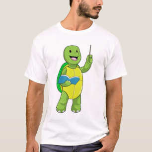 Turtle as Teacher with Book & Pointer T-Shirt