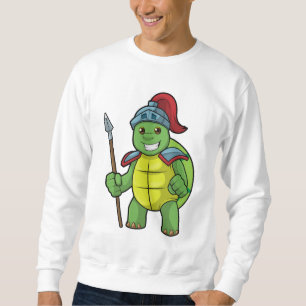 Turtle as Warrior with Spear & Helmet Sweatshirt