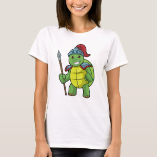 Turtle as Warrior with Spear & Helmet T-Shirt
