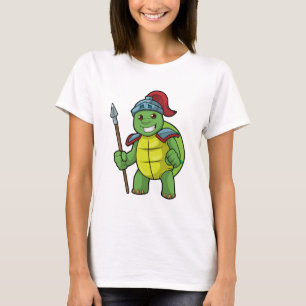 Turtle as Warrior with Spear & Helmet T-Shirt